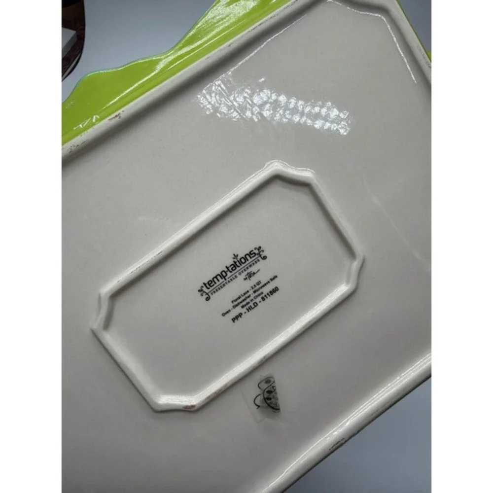 Temptations Floral Lace Blue‎ Ceramic Bakeware Set 3 Pieces with Metal Racks